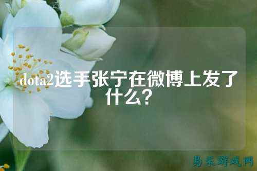 dota2选手张宁在微博上发了什么?