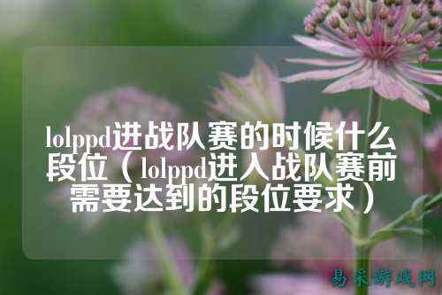 lolppd进战队赛的时候什么段位(lolppd进入战队赛前需要达到的段位要求)