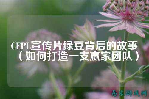 CFPL宣传片绿豆背后的故事(如何打造一支赢家团队)