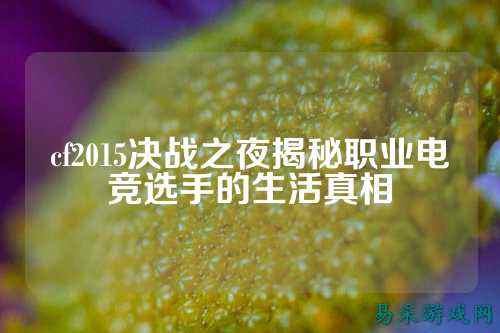 cf2015决战之夜揭秘职业电竞选手的生活真相