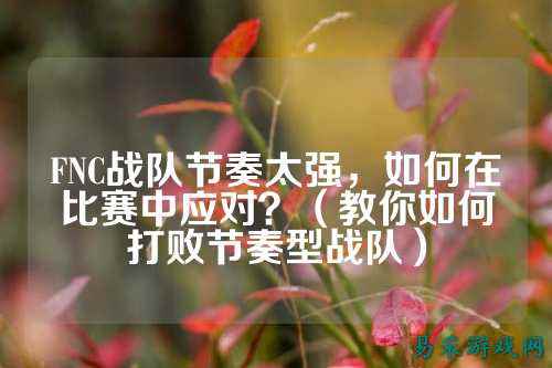 FNC战队节奏太强，如何在比赛中应对？（教你如何打败节奏型战队）