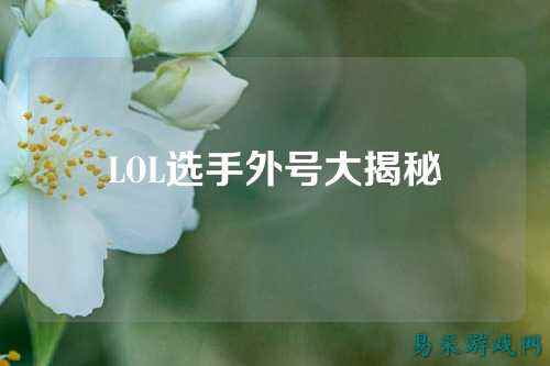LOL选手外号大揭秘