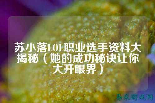 苏小落LOL职业选手资料大揭秘(她的成功秘诀让你大开眼界)