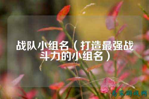 战队小组名(打造最强战斗力的小组名)