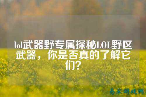 lol武器野专属探秘LOL野区武器,你是否真的了解它们?