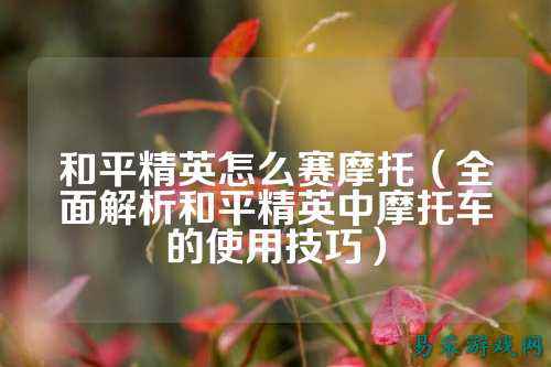 和平精英怎么赛摩托（全面解析和平精英中摩托车的使用技巧）