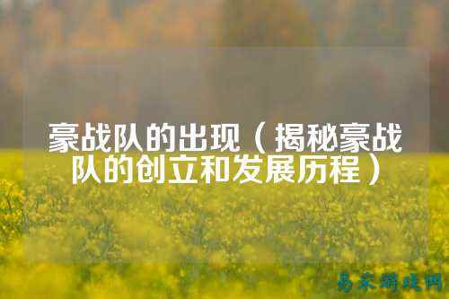 豪战队的出现（揭秘豪战队的创立和发展历程）