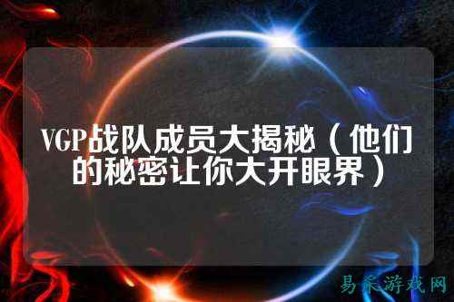 VGP战队成员大揭秘(他们的秘密让你大开眼界)