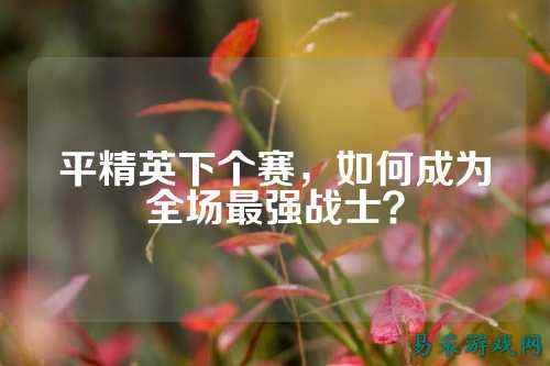 平精英下个赛，如何成为全场最强战士？