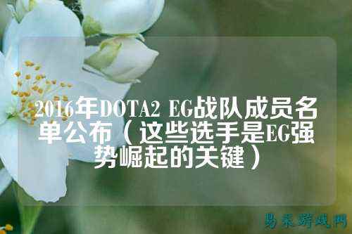 2016年DOTA2 EG战队成员名单公布(这些选手是EG强势崛起的关键)