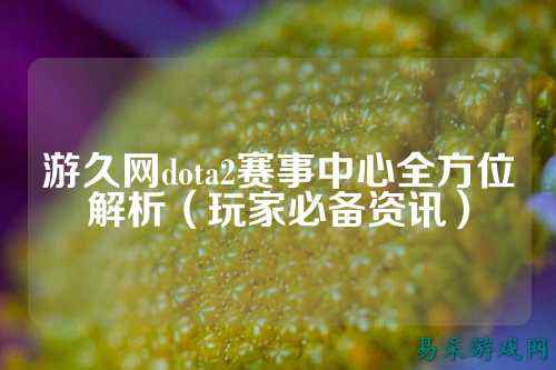 游久网dota2赛事中心全方位解析（玩家必备资讯）