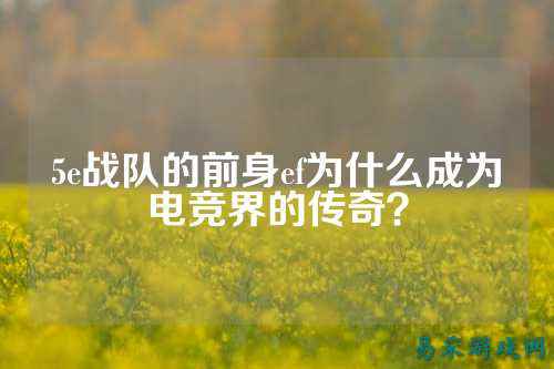 5e战队的前身ef为什么成为电竞界的传奇?
