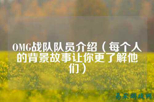 OMG战队队员介绍（每个人的背景故事让你更了解他们）