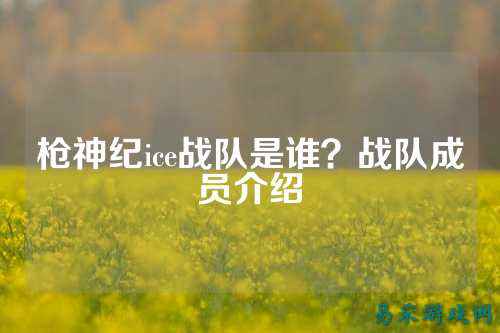枪神纪ice战队是谁？战队成员介绍