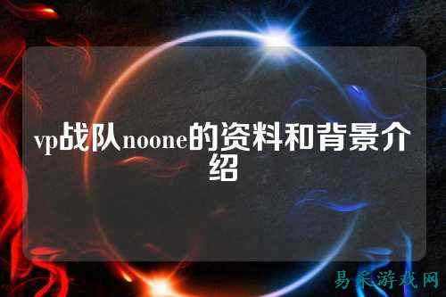 vp战队noone的资料和背景介绍