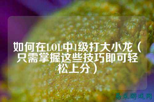 如何在LOL中1级打大小龙(只需掌握这些技巧即可轻松上分)