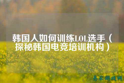 韩国人如何训练LOL选手（探秘韩国电竞培训机构）