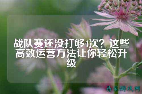 战队赛还没打够4次?这些高效运营方法让你轻松升级