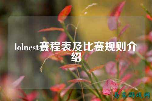 lolnest赛程表及比赛规则介绍