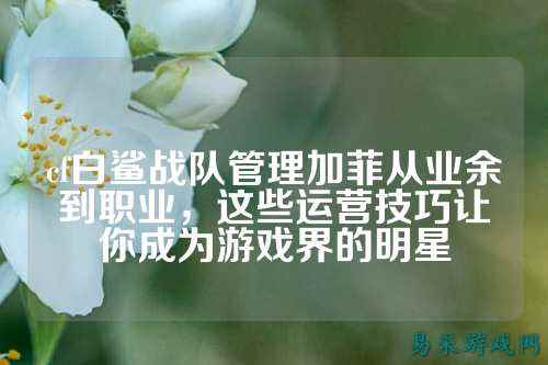 cf白鲨战队管理加菲从业余到职业,这些运营技巧让你成为游戏界的明星