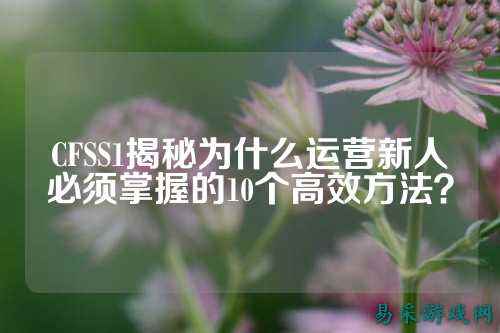 CFSS1揭秘为什么运营新人必须掌握的10个高效方法?