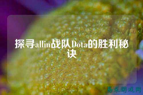 探寻allin战队Dota的胜利秘诀