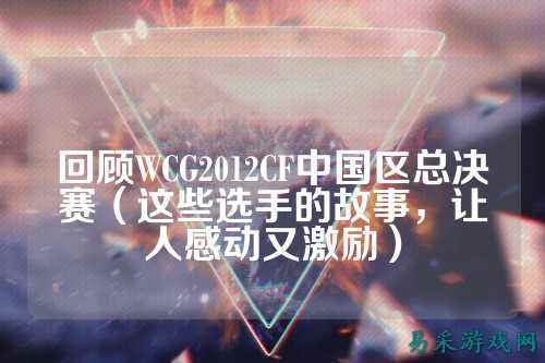 回顾WCG2012CF中国区总决赛(这些选手的故事,让人感动又激励)