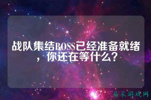 战队集结BOSS已经准备就绪，你还在等什么？