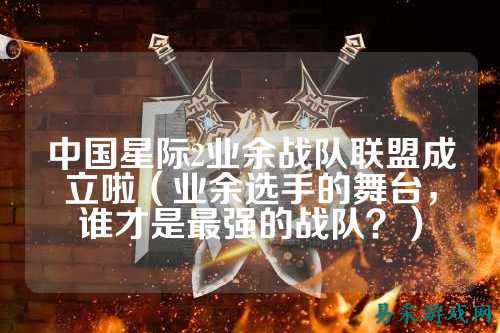 中国星际2业余战队联盟成立啦（业余选手的舞台，谁才是最强的战队？）