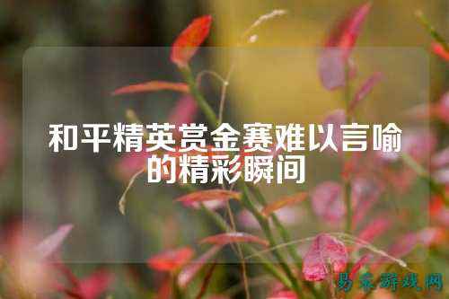 和平精英赏金赛难以言喻的精彩瞬间
