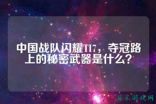中国战队闪耀TI7，夺冠路上的秘密武器是什么？