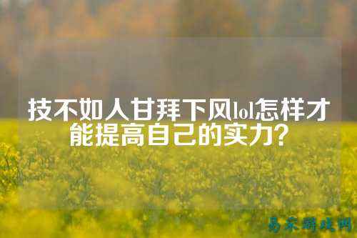技不如人甘拜下风lol怎样才能提高自己的实力？