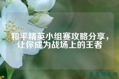和平精英小组赛攻略分享，让你成为战场上的王者