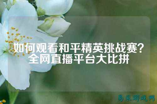 如何观看和平精英挑战赛？全网直播平台大比拼