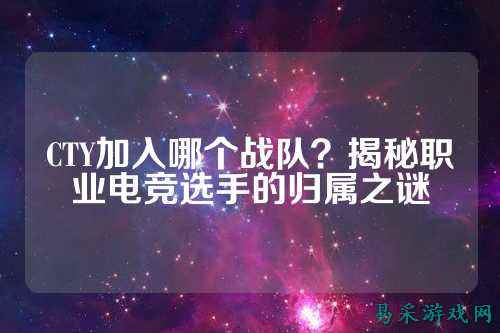 CTY加入哪个战队？揭秘职业电竞选手的归属之谜
