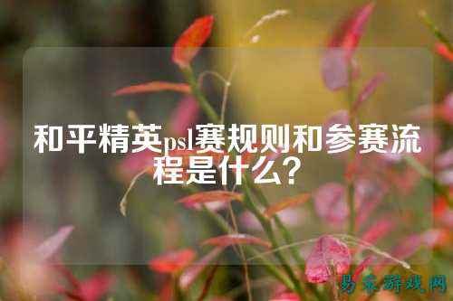 和平精英psl赛规则和参赛流程是什么？