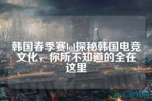 韩国春季赛lol探秘韩国电竞文化，你所不知道的全在这里