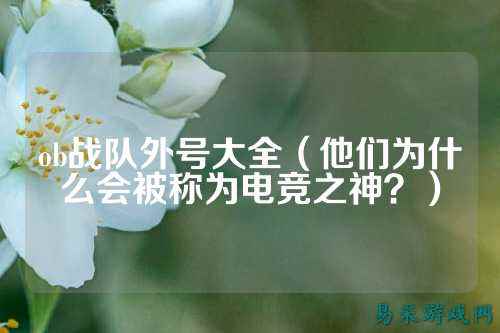 ob战队外号大全（他们为什么会被称为电竞之神？）