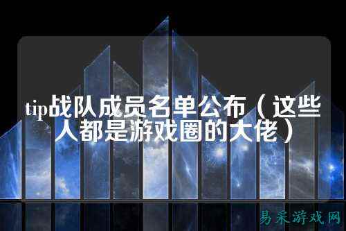 tip战队成员名单公布（这些人都是游戏圈的大佬）