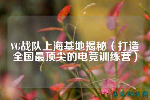 VG战队上海基地揭秘（打造全国最顶尖的电竞训练营）