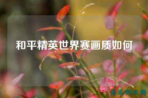 和平精英世界赛画质如何