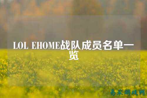 LOL EHOME战队成员名单一览