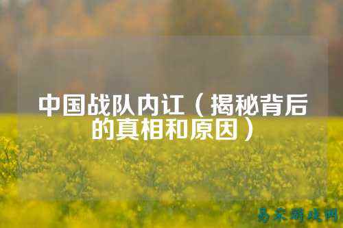 中国战队内讧（揭秘背后的真相和原因）