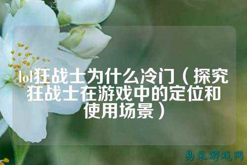 lol狂战士为什么冷门(探究狂战士在游戏中的定位和使用场景)