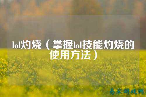 lol灼烧（掌握lol技能灼烧的使用方法）