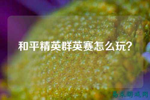 和平精英群英赛怎么玩?