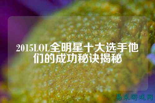 2015LOL全明星十大选手他们的成功秘诀揭秘