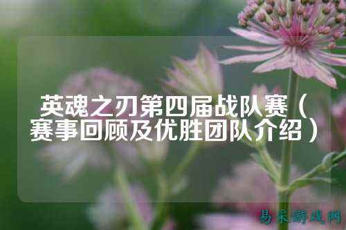 英魂之刃第四届战队赛（赛事回顾及优胜团队介绍）