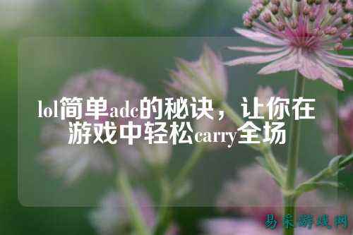 lol简单adc的秘诀,让你在游戏中轻松carry全场