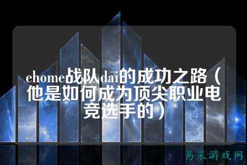 ehome战队dai的成功之路（他是如何成为顶尖职业电竞选手的）